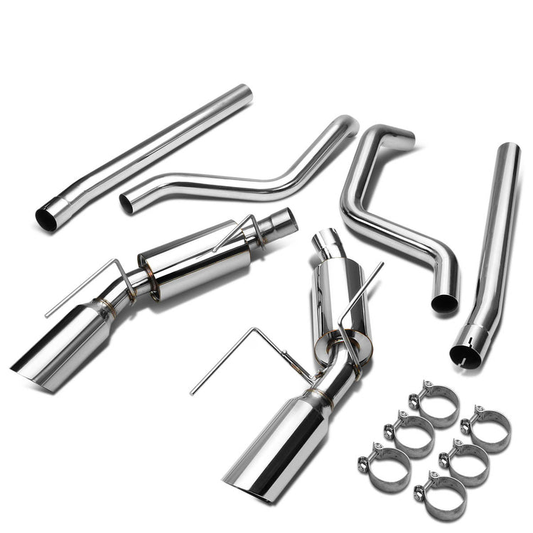 TUBERIA CATBACK CATBACK - 05-09 FORD MUSTANG 4.6L V8 - DUAL TIP - STAINLESS STEEL