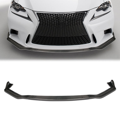 LIP FRONTAL 14-16 LEXUS - FITS 1S350, IS250 F-SPORT ONLY - REQUIRES DRILLING BUMPER FOR INSTALLATION - 3PC - REAL CARBON FIBER