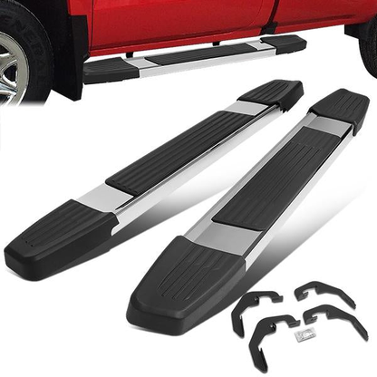 ESTRIBOS 5.25" - 07-18 CHEVY SILVERADO 1500, GMC SIERRA 1500 / 07-19 CHEVY SILVERADO 2500HD, SILVERADO 3500HD, GMC SIERRA 2500HD, SIERRA 3500HD - STANDARD CAB - CHROME / BLACK