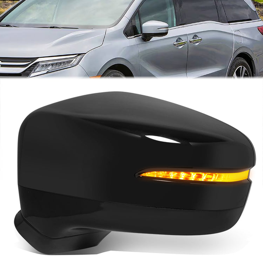 RETROVISOR MIRROR - OE STYLE - HONDA ODYSSEY 18-24 - WITH POWER FOLD WITH HEATED GLASS WITH SIGNAL WITH MEMORY - DRIVER SIDE - PAINT TO MATCH - BLACK