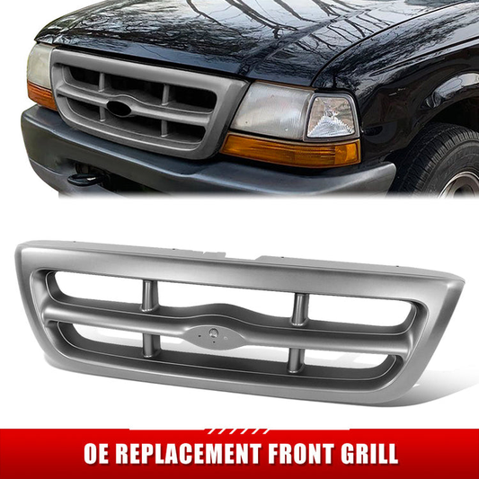 PARRILLA GRILLE - FD RANGR '98-'00/01-'03/04-05/ GRILLE ASS'Y 98-00/ PAINTED SILVER-GRAY/ (2WD)(XL/XLT)//PARTS.NO,FO1200383//OEM NO,F87Z8200BA