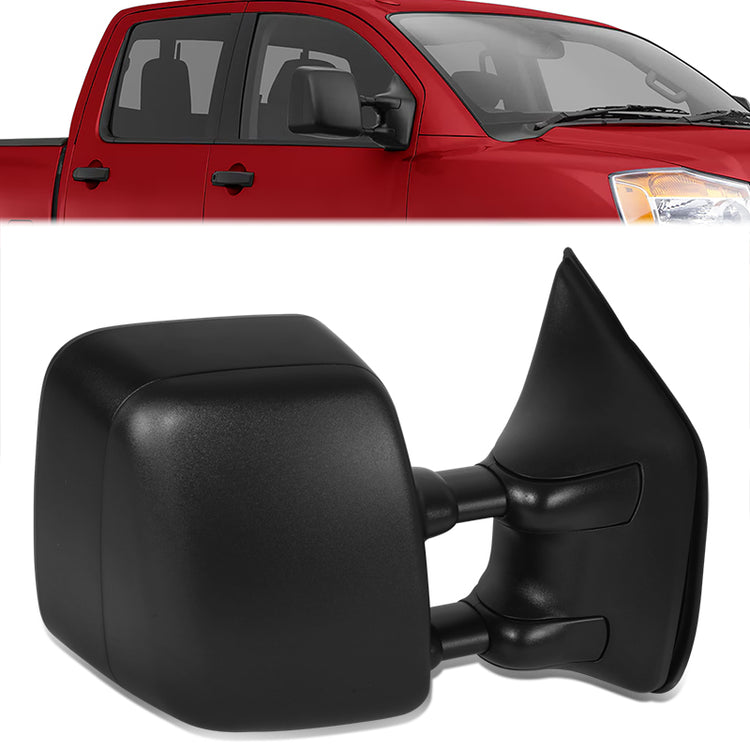 RETROVISOR MIRROR - OE STYLE - NISSAN TITAN 2008-2015 - WITH POWER WITH HEATED GLASS WITH MEMORY DUAL ARM - PASSENGER RIGHT SIDE - BLACK