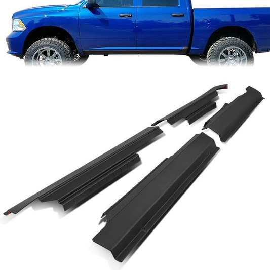 nan ROCKER PANEL / SILL PLATE - 4PCS - 09-10 DODGE RAM 1500, 2500, 3500 / 11-18 DODGE RAM 1500 / 10-20 DODGE RAM 2500 / 11-20 DODGE RAM 3500 / 2019 DODGE RAM 1500 CLASSIC - FITS CREW CAB MODELS - BLACK
