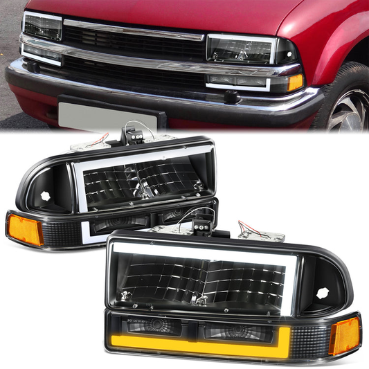 FAROS 98-04 CHEVROLET BLAZER / 98-04 CHEVROLET S10 - 194 MARKER - LED SWITCHBACK L-PATTERN LIGHT BAR - BLACK / AMBER