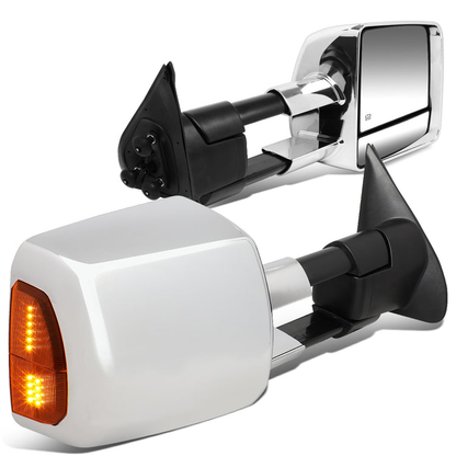 RETROVISORES EXTENDIBLES TOWING MIRROR - 05-15 TOYOTA TACOMA - POWERED W/HEATED W/AMBER SIGNAL - CHROME