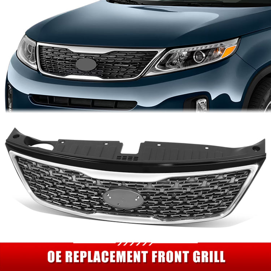 PARRILLA GRILLE - KA  SORETO '14-15/16-18/19-20/ GRILLE ASS'Y 14-15/ PAINTED SILVER W/CHROME MLDG/ (W/SPORT PKG)