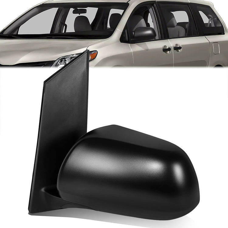 RETROVISOR MIRROR - OE STYLE - TOYOTA SIENNA 15-20 - WITH POWER WITH BLIND SPOT MIRROR - DRIVER SIDE - PAINT TO MATCH - BLACK