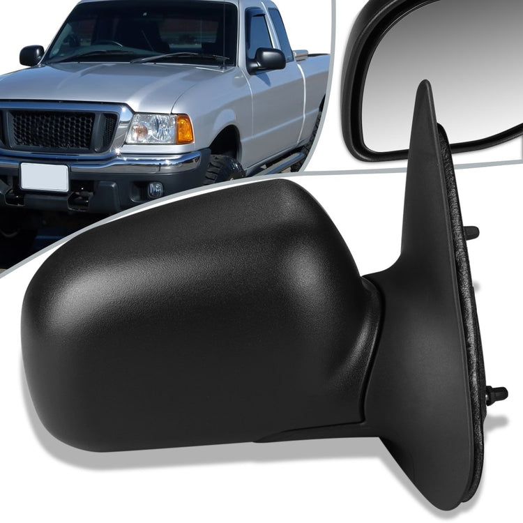RETROVISOR MIRROR - OEM - 96-98 MAZDA B2300, B2500, B3000, B4000 / 98-03 FORD RANGER - MANUAL - TEXTURED - BLACK - RIGHT