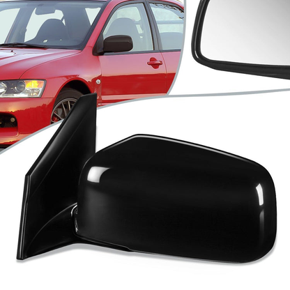RETROVISOR MIRROR - OEM - 02-07 MITSUBISHI LANCER - MANUAL - PAINTABLE - BLACK - LEFT