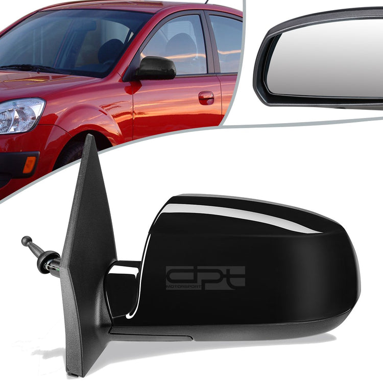RETROVISOR MIRROR - OEM - 06-09 KIA RIO / 06-09 KIA RIO5 - MANUAL - PAINTABLE - BLACK - LEFT