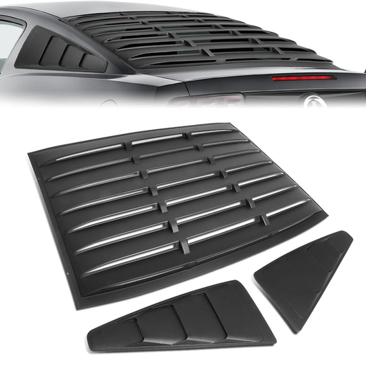 nan WINDOW LOUVER - 3PCS - 05-14 FORD MUSTANG - DOES NOT FIT CONVERTIBLE MODELS - BLACK