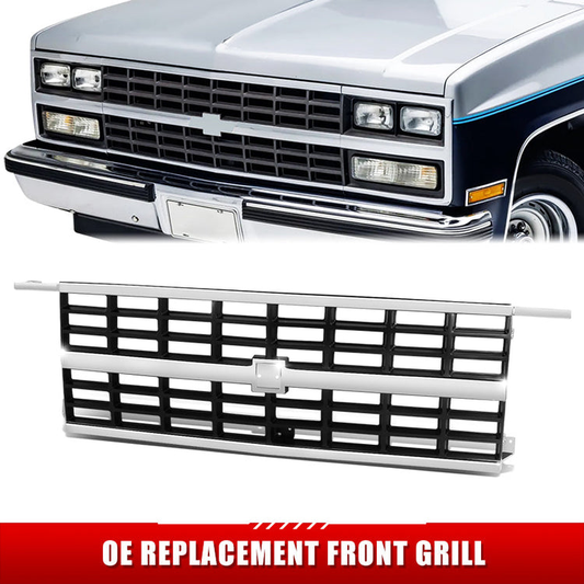 PARRILLA GRILLE - CV C10/GC '88-'93/'94-'01/ GRILLE ASS'Y 88-91/ CHROME/SILVER (CHEVY)/ (DUAL RECT. H/L)/ (SAME=BLAZER=SUBURBAN=TAHOE)//PARTS.NO,GM1200169//OEM NO,15628796