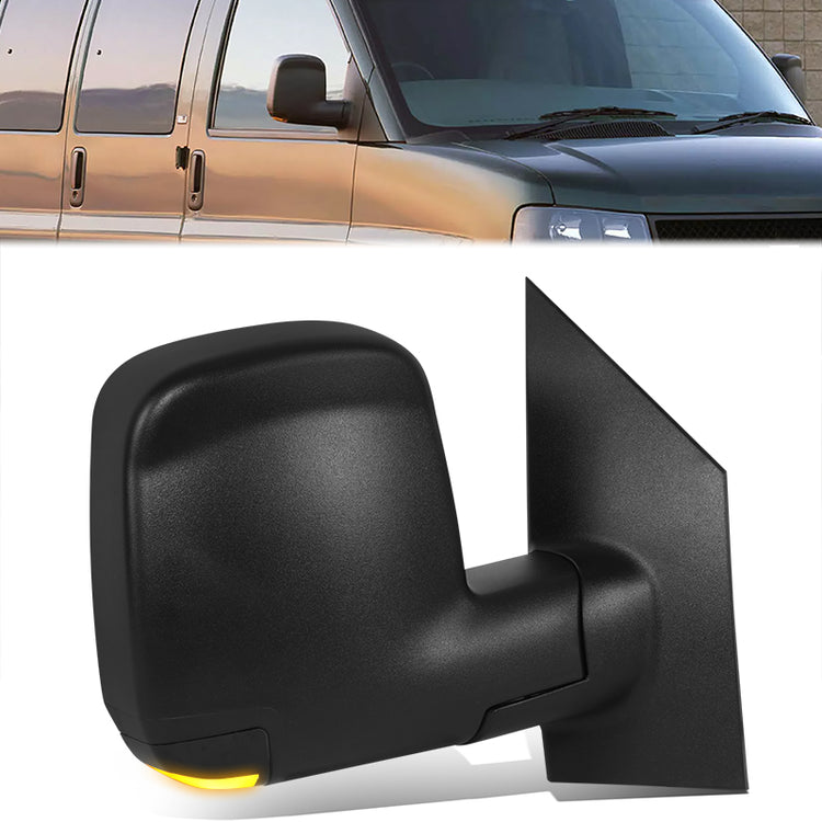 RETROVISOR MIRROR - OE STYLE - CHEVROLET EXPRESS 1500 03-07 - CHEVROLET EXPRESS 2500 03-07 - CHEVROLET EXPRESS 3500 03-07 - WITH POWER WITH HEATED WITH SIGNAL - PASSENGER SIDE - PAINT TO MATCH - BLACK