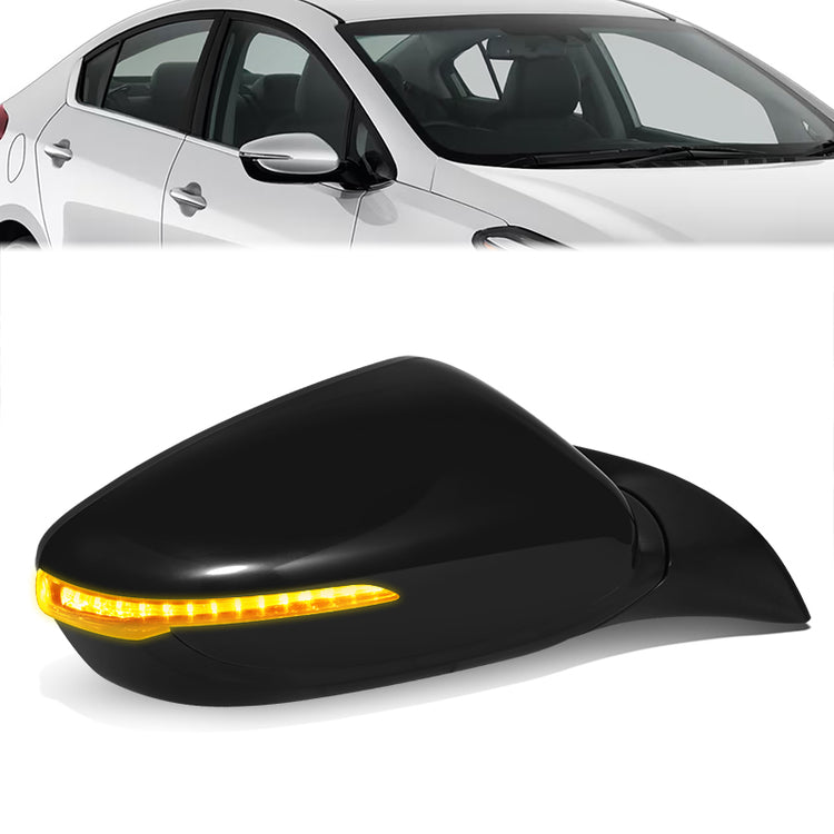 RETROVISOR MIRROR - OE STYLE - KIA FORTE 17-18 - WITH POWER FOLD WITH HEATED GLASS WITH TURN SIGNAL - PASSENGER SIDE - PAINT TO MATCH - BLACK