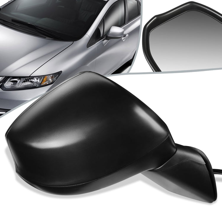 RETROVISOR MIRROR - OEM - 12-15 HONDA CIVIC - POWERED - PAINTABLE - BLACK - RIGHT