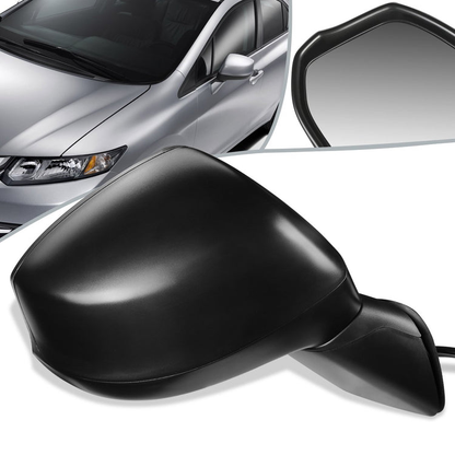 RETROVISOR MIRROR - OEM - 12-15 HONDA CIVIC - POWERED - PAINTABLE - BLACK - RIGHT