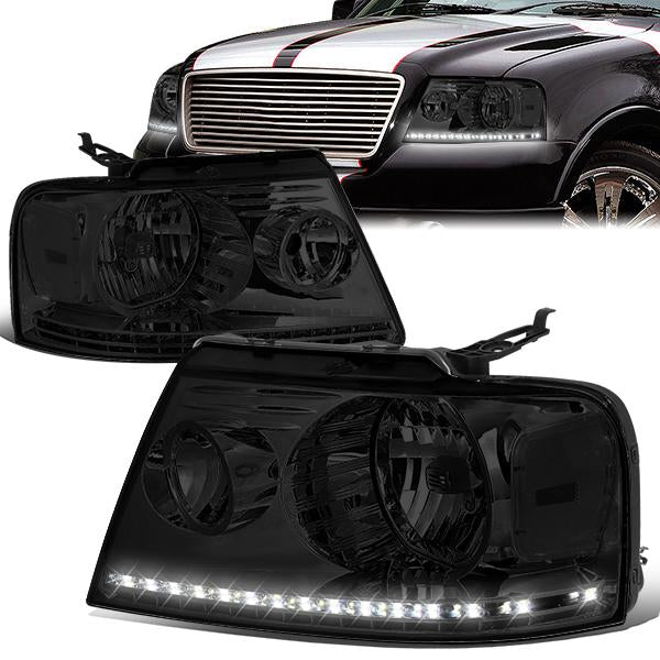FAROS 04-08 FORD F-150 / 06-08 LINCOLN MARK LT - LED DRL - SMOKE HOUSING / CLEAR CORNER