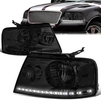 FAROS 04-08 FORD F-150 / 06-08 LINCOLN MARK LT - LED DRL - SMOKE HOUSING / CLEAR CORNER