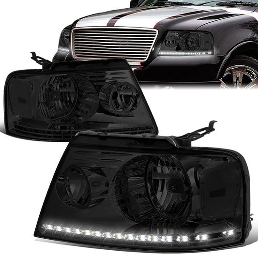 FAROS 04-08 FORD F-150 / 06-08 LINCOLN MARK LT - LED DRL - SMOKE HOUSING / CLEAR CORNER