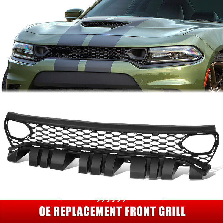 PARRILLA GRILLE - DG CHARGR 15-17/18-22/ GRILLE ASS'Y 19-20/ W/TEXTURED BLACK/ W/AIR DUCTS W/HOOD SCOP/ (GT, R/T, SRT HELLCAT, SXT)//PARTS.NO,CH1200411//OEM NO,68417502AA