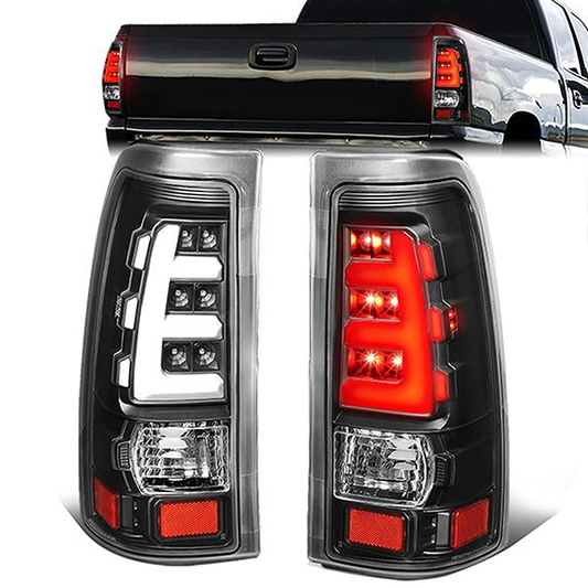 FAROS TRASEROS 99-02 CHEVY SILVERADO 1500, SILVERADO 2500, SILVERADO 3500HD / 99-03 GMC SIERRA 1500, SIERRA 2500HD - FITS FLEETSIDE MODELS ONLY - LED - CLEAR