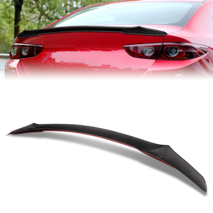 SPOILER CAR TRUNK SPOILER - 19-21 MAZDA 3 - FITS SEDAN MODELS - CARBON FIBER BLACK