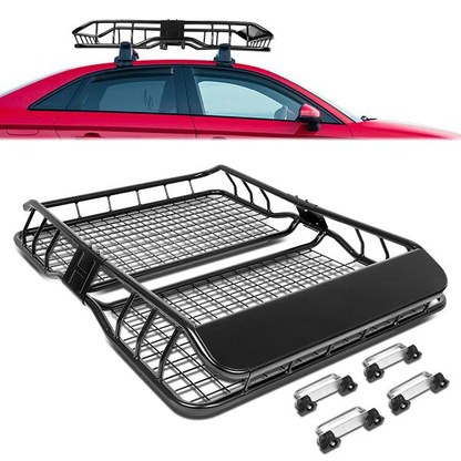 PORTAEQUIPAJE ROOF CARGO BASKET - 36" - W/ WIND FAIRING - BLACK