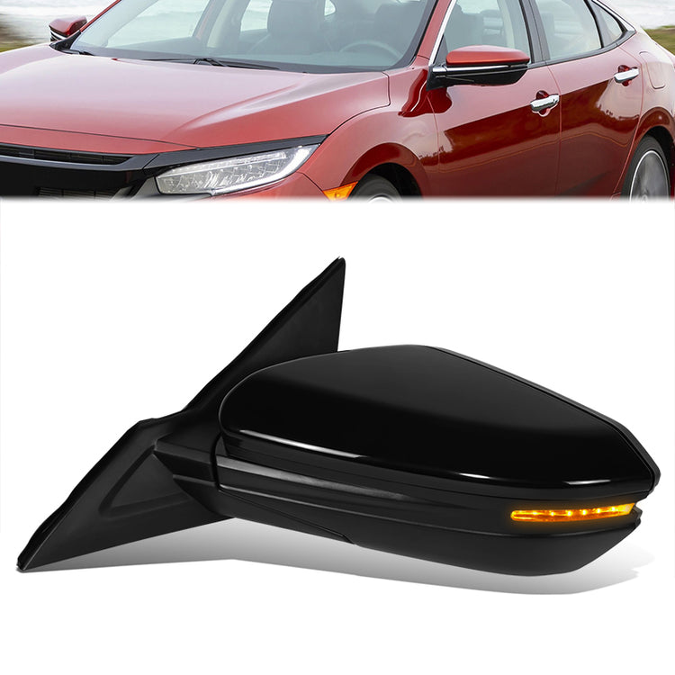 RETROVISOR MIRROR - OE STYLE - HONDA CIVIC 14-15 - WITH POWER - DRIVER SIDE - PAINT TO MATCH - BLACK