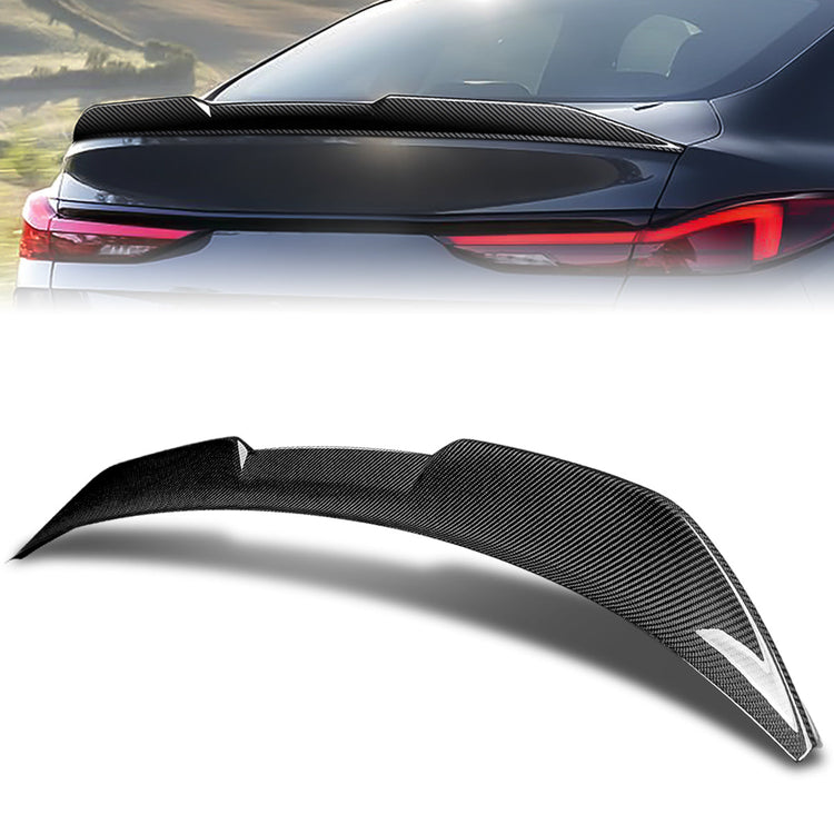 SPOILER CAR TRUNK SPOILER - 22-23 BMW 220I GRAN COUPE / 20-22 BMW 228I XDRIVE GRAN COUPE / 21-22 BMW 228I GRAN COUPE / 20-23 BMW M235I XDRIVE GRAN COUPE - CARBON FIBER BLACK
