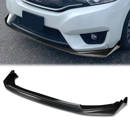 LIP FRONTAL 14-17 HONDA FIT - REQUIRES DRILLING BUMPER FOR INSTALLATION - 3PC - CARBON FIBER LOOK