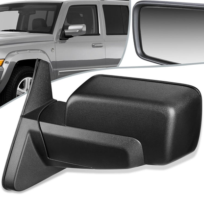 RETROVISOR MIRROR - 06-10 JEEP COMMANDER - POWERED - HEATED - OEM - LEFT - TEXTURED/BLACK