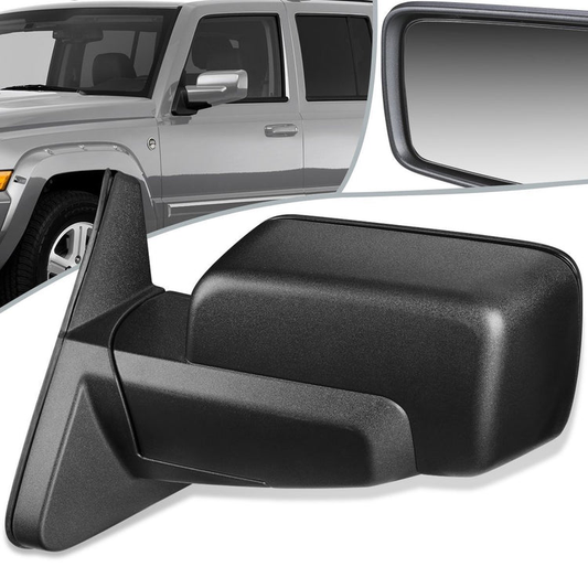RETROVISOR MIRROR - 06-10 JEEP COMMANDER - POWERED - HEATED - OEM - LEFT - TEXTURED/BLACK