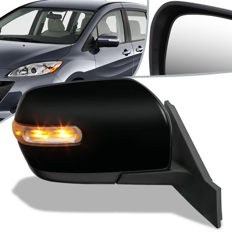 RETROVISOR MIRROR - OEM - 11-17 MAZDA 5 - POWERED - W/ SIGNAL LIGHT - FOLDING - BLACK MATERIAL - RIGHT