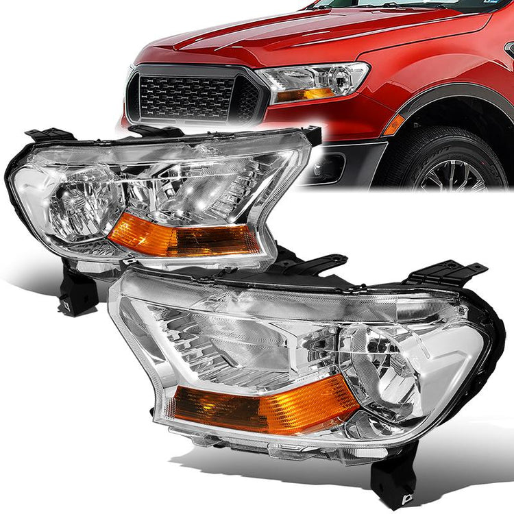 FAROS 19-23 FORD RANGER XL, XLT - FITS HALOGEN HEADLIGHT MODELS ONLY - CHROME HOUSING / AMBER CORNER