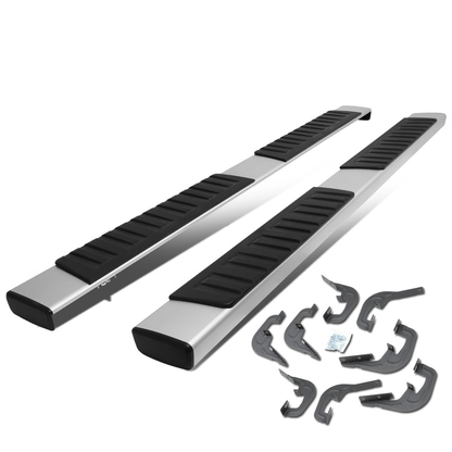 ESTRIBOS 6" - OVAL - STRAIGHT - 07-18 CHEVY SILVERADO, GMC SIERRA - CREW CAB - BLACK