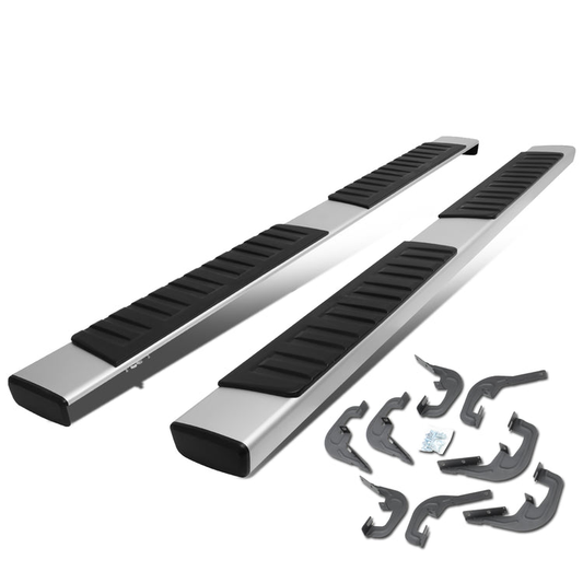 ESTRIBOS 6" - OVAL - STRAIGHT - 07-18 CHEVY SILVERADO, GMC SIERRA - CREW CAB - BLACK