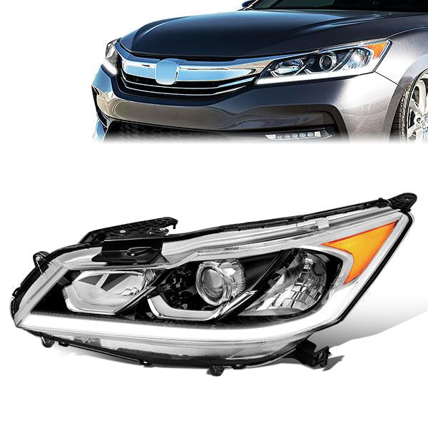 FAROS OE STYLE - 16-17 HONDA ACCORD SEDAN - FITS EX EX-L SE SPORT MODELS W/ HALOGEN HEADLIGHTS & LED DRL - H11 LOW / 9005 HIGH / 7444NA SIGNAL - LEFT