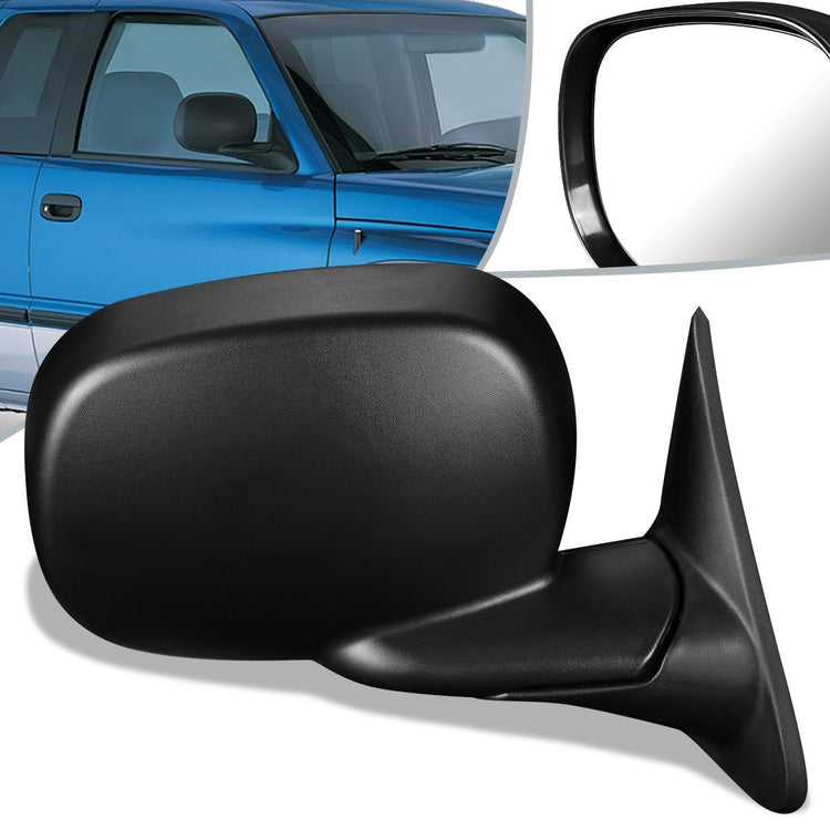 RETROVISOR MIRROR - OEM - 98-01 DODGE RAM 1500 / 98-02 DODGE RAM 2500, 3500 - MANUAL - TEXTURED - BLACK - RIGHT