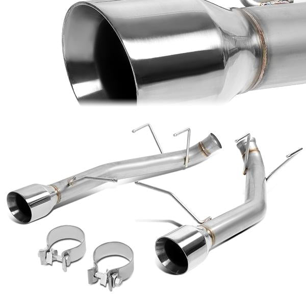 TUBERIA CATBACK AXELBACK - 11-14 FORD MUSTANG 3.7L V7 - DUAL ROLLED TIP - STAINLESS STEEL