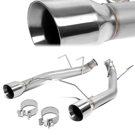 TUBERIA CATBACK AXELBACK - 11-14 FORD MUSTANG 3.7L V7 - DUAL ROLLED TIP - STAINLESS STEEL
