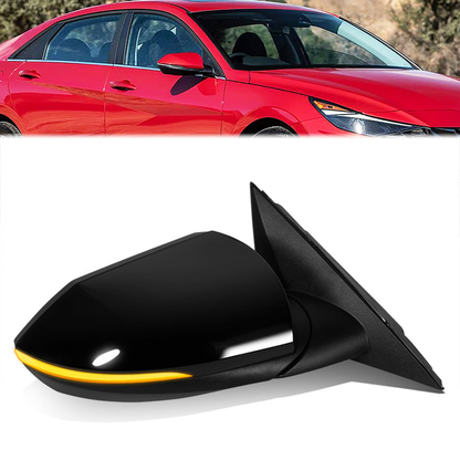 RETROVISOR MIRROR - OE STYLE - HYUNDAI ELANTRA 2021-2023 - WITH POWER WITH HEATED GLASS WITH TURN SIGNAL U.S BUILT - PASSENGER RIGHT SIDE - BLACK