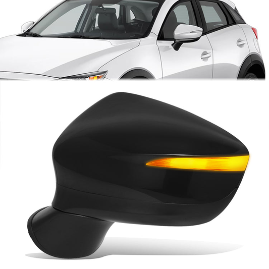 RETROVISOR MIRROR - OE STYLE - MAZDA CX-3 2016-2022 - WITH POWER WITH HEATED WITH SIGNAL - DRIVER LEFT SIDE - BLACK