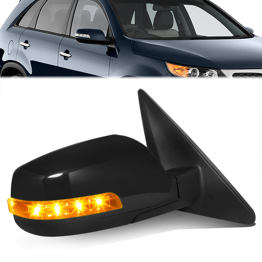 RETROVISOR MIRROR - OE STYLE - KIA SORENTO 11-13 - WITH POWER FOLD WITH HEATED GLASS WITH TURN SIGNAL - PASSENGER SIDE - PAINT TO MATCH - BLACK