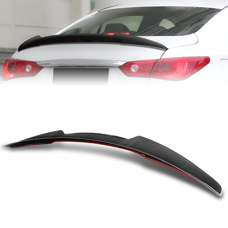 SPOILER CAR TRUNK SPOILER - 14-21 INFINITI Q50 - CARBON FIBER BLACK