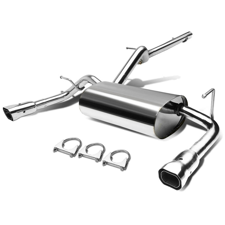 TUBERIA CATBACK CATBACK - 07-16 JEEP WRANGLER 2DR 4WD - DUAL SQUARE ROLLED TIP - STAINLESS STEEL