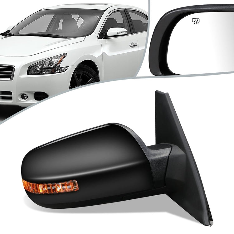 RETROVISOR MIRROR - OEM - 07-12 NISSAN ALTIMA 2-DR - POWERED - HEATED - W/ SIGNAL LIGHT - FOLDING - BLACK MATERIAL - RIGHT