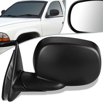RETROVISOR MIRROR - 97-00 DODGE DAKOTA / 98-00 DODGE DURANGO - POWERED - OEM - LEFT - TEXTURED/BLACK