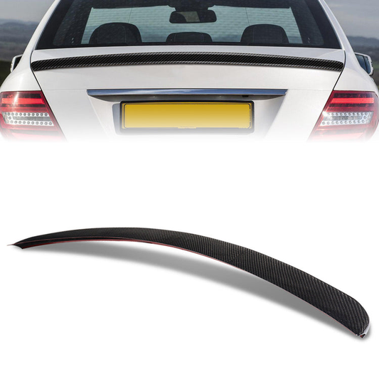 SPOILER CAR TRUNK SPOILER - 08-14 MERCEDES-BENZ C63 AMG / 11-14 MERCEDES-BENZ C180 / 10-14 MERCEDES-BENZ C200 / 08 MERCEDES-BENZ C230 / 10-14 MERCEDES-BENZ C250 / 08-14 MERCEDES-BENZ C300 / 08-14 MERCEDES-BENZ C350 - FITS SEDAN MODELS - CARBON FIBER BLACK