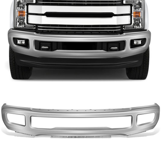 DEFENSA FORD F-250 SUPER DUTY 2017-2019 - FORD F-350 SUPER DUTY 2017-2019 - FITS MODELS WITH FOG LAMPS; WITHOUT FENDER FLARES - CHROME
