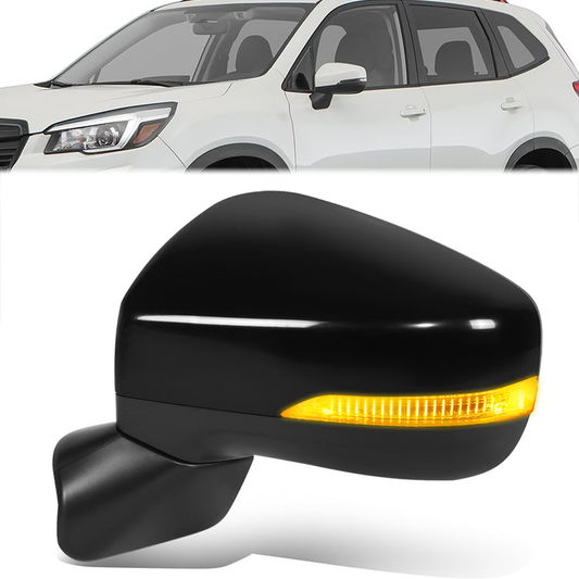 RETROVISOR MIRROR - OE STYLE - SUBARU FORESTER 2019-2024 - WITH POWER WITH HEATED WITH SIGNAL - DRIVER LEFT SIDE - BLACK